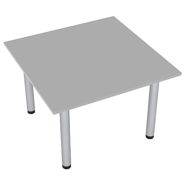 Square 4 Person Conference Room Table, 46" W, 46" L, 29" H, Light Gray